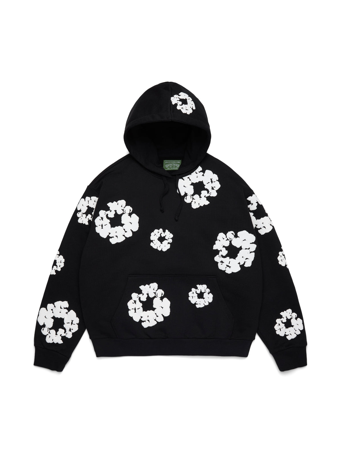 Denim Tears hoodie – black, white flowers