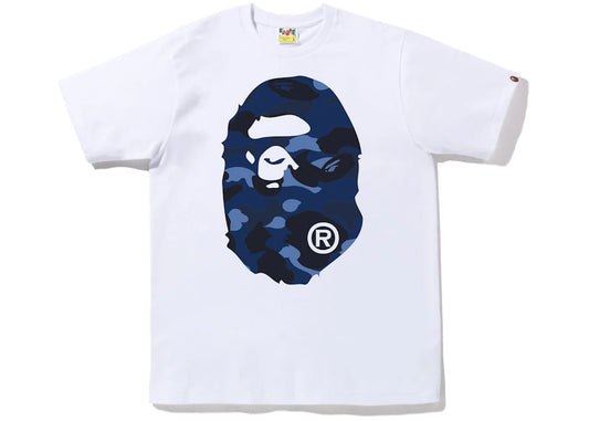 BAPE T-shirt – white, large blue BAPE logo